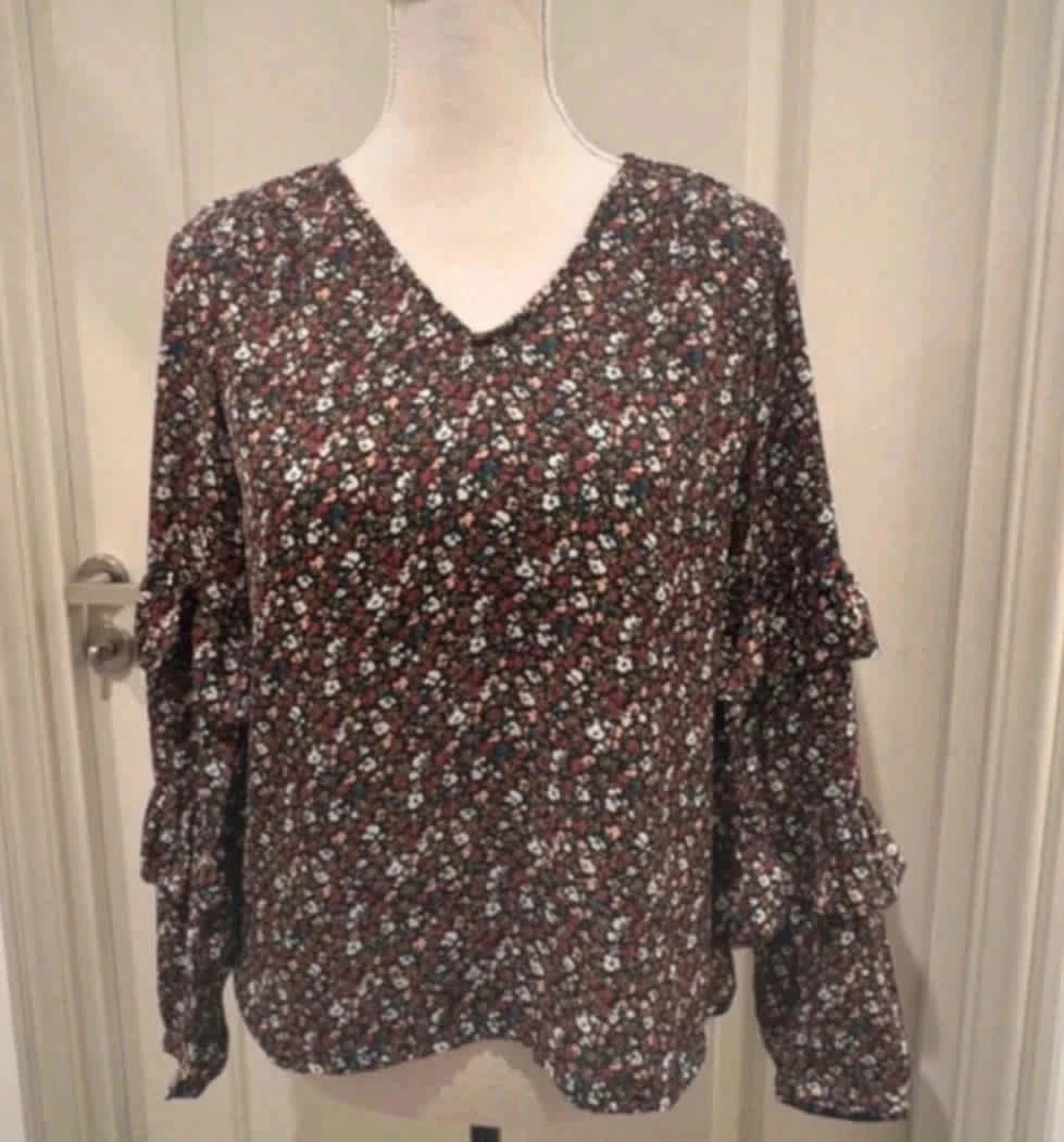 Blouse à fleurs camaïeu taille S